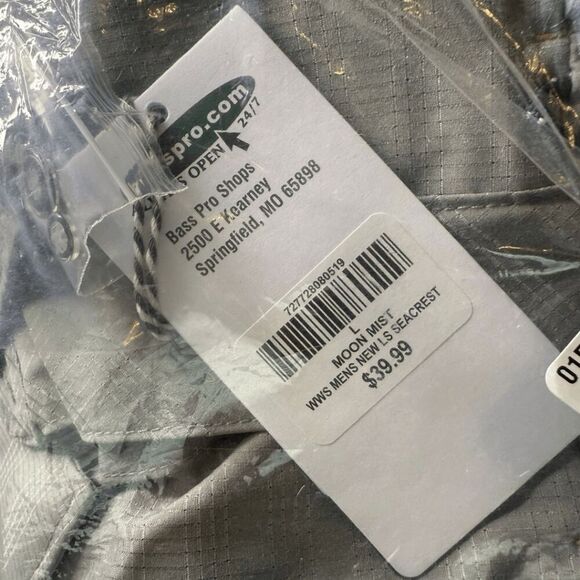 Worldwide Sportsman Bass Pro Shops Men's  Seacrest Shirt Moon Mist Large NWT - Picture 3 of 10